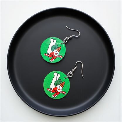 Mr. Bingle Christmas Dangle Earrings – Handmade Holiday Jewelry 🎄