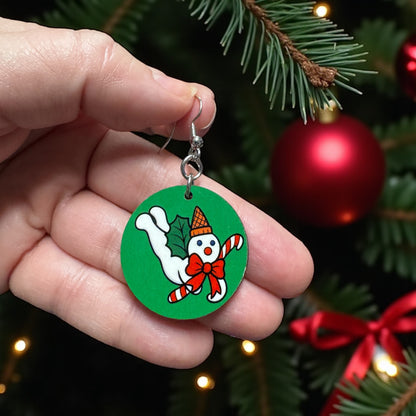 Mr. Bingle Christmas Dangle Earrings – Handmade Holiday Jewelry 🎄
