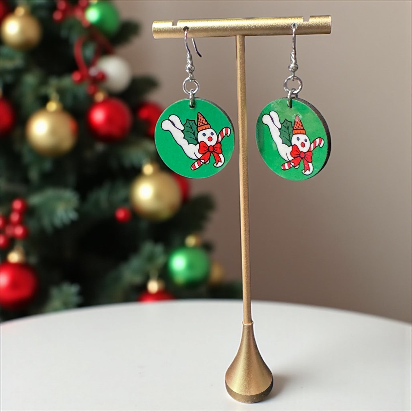 Mr. Bingle Christmas Dangle Earrings – Handmade Holiday Jewelry 🎄
