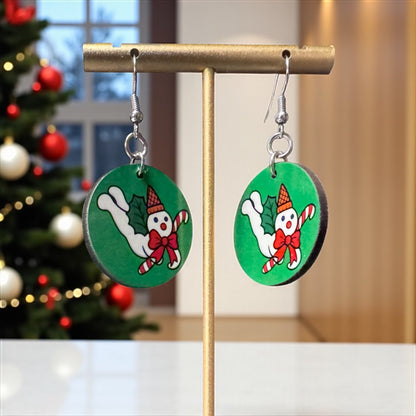 Mr. Bingle Christmas Dangle Earrings – Handmade Holiday Jewelry 🎄