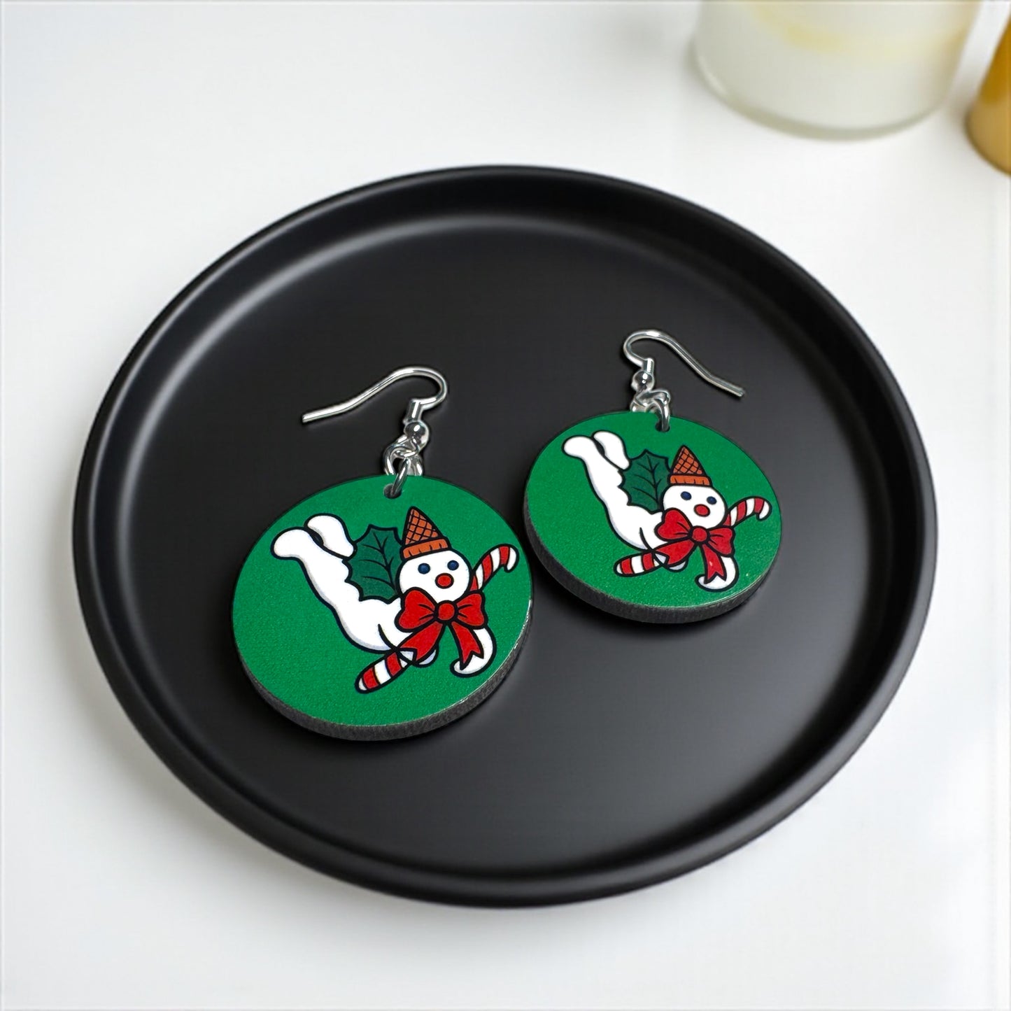 Mr. Bingle Christmas Dangle Earrings – Handmade Holiday Jewelry 🎄
