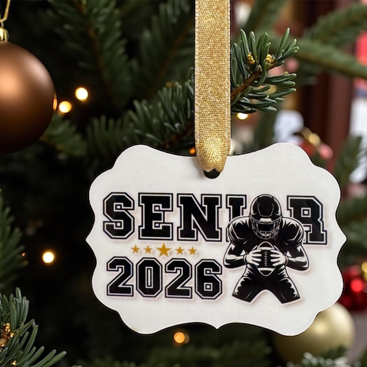 Class of 2026 Senior Football Ornament | Personalized Christmas Keepsake 🎓