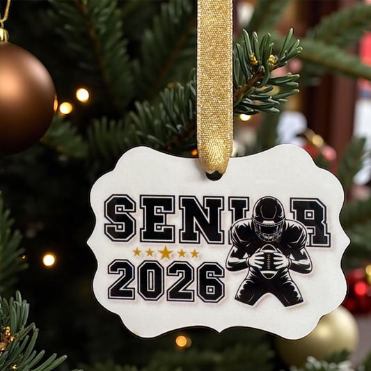 Class of 2026 Senior Football Ornament | Personalized Christmas Keepsake 🎓