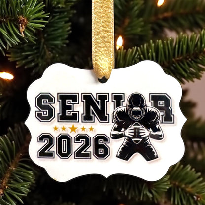 Class of 2026 Senior Football Ornament | Personalized Christmas Keepsake 🎓