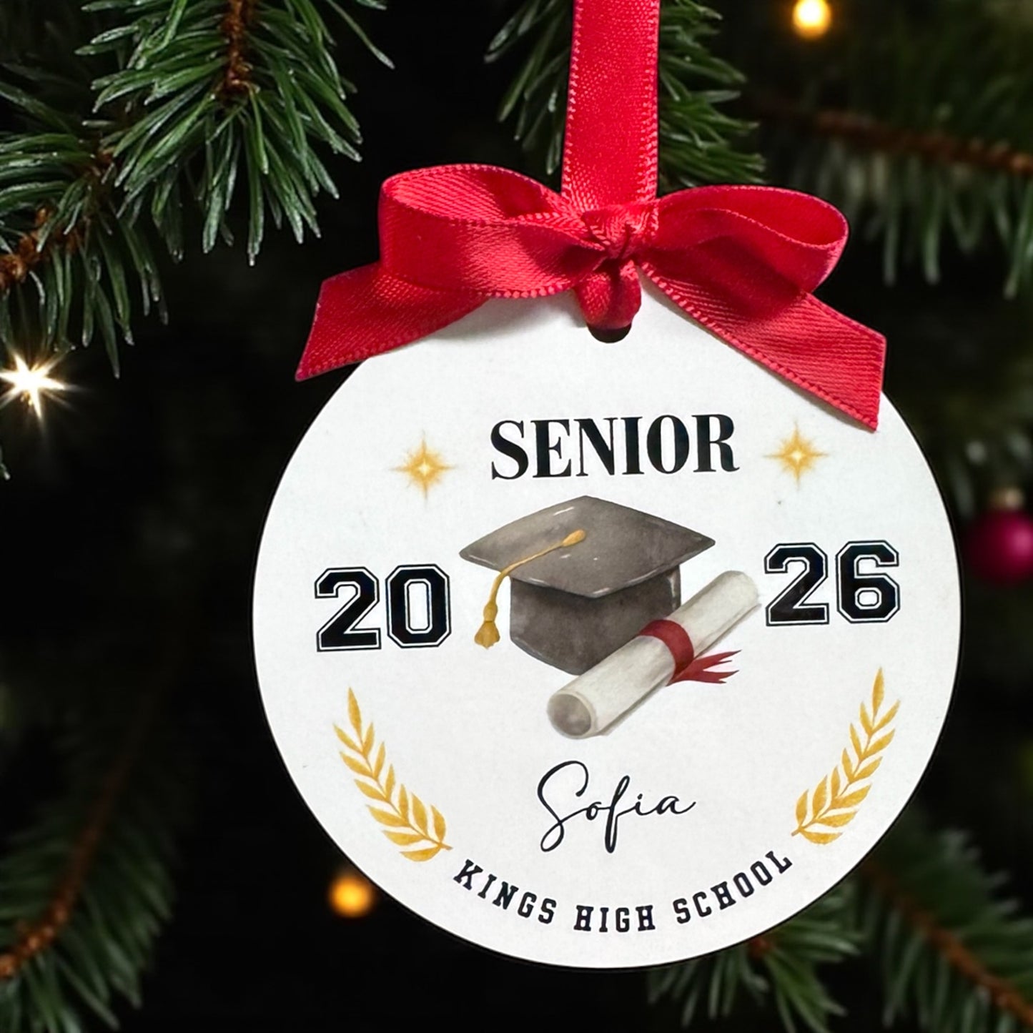 Class of 2026 Senior Custom Ornament | Personalized Christmas Keepsake 🎓