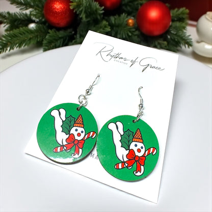 Mr. Bingle Christmas Dangle Earrings – Handmade Holiday Jewelry 🎄