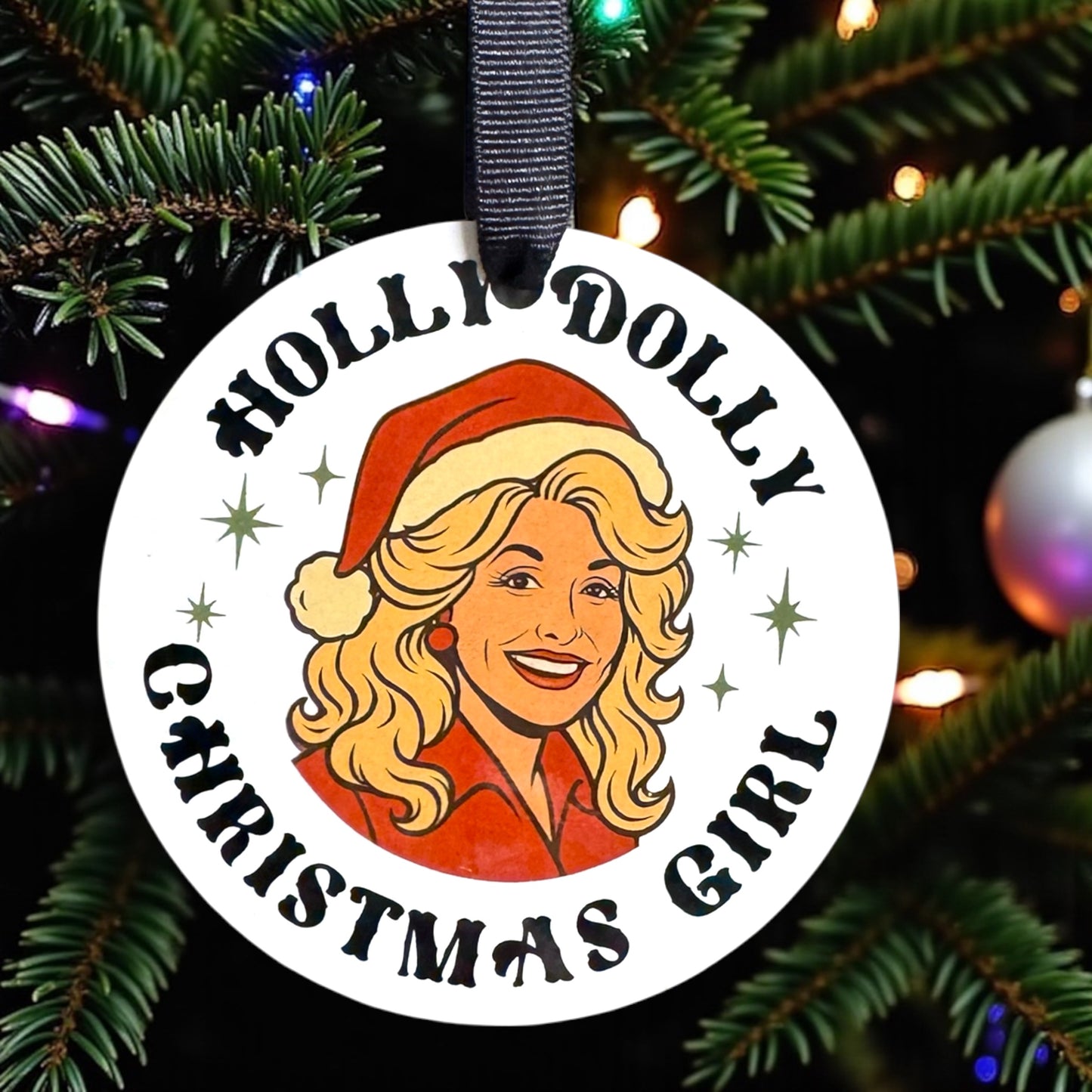Holly Dolly Christmas Delight: A Festive Ornament for Dolly Fans!