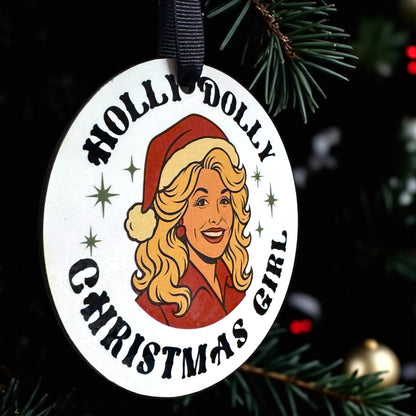 Holly Dolly Christmas Delight: A Festive Ornament for Dolly Fans!