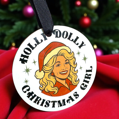 Holly Dolly Christmas Delight: A Festive Ornament for Dolly Fans!