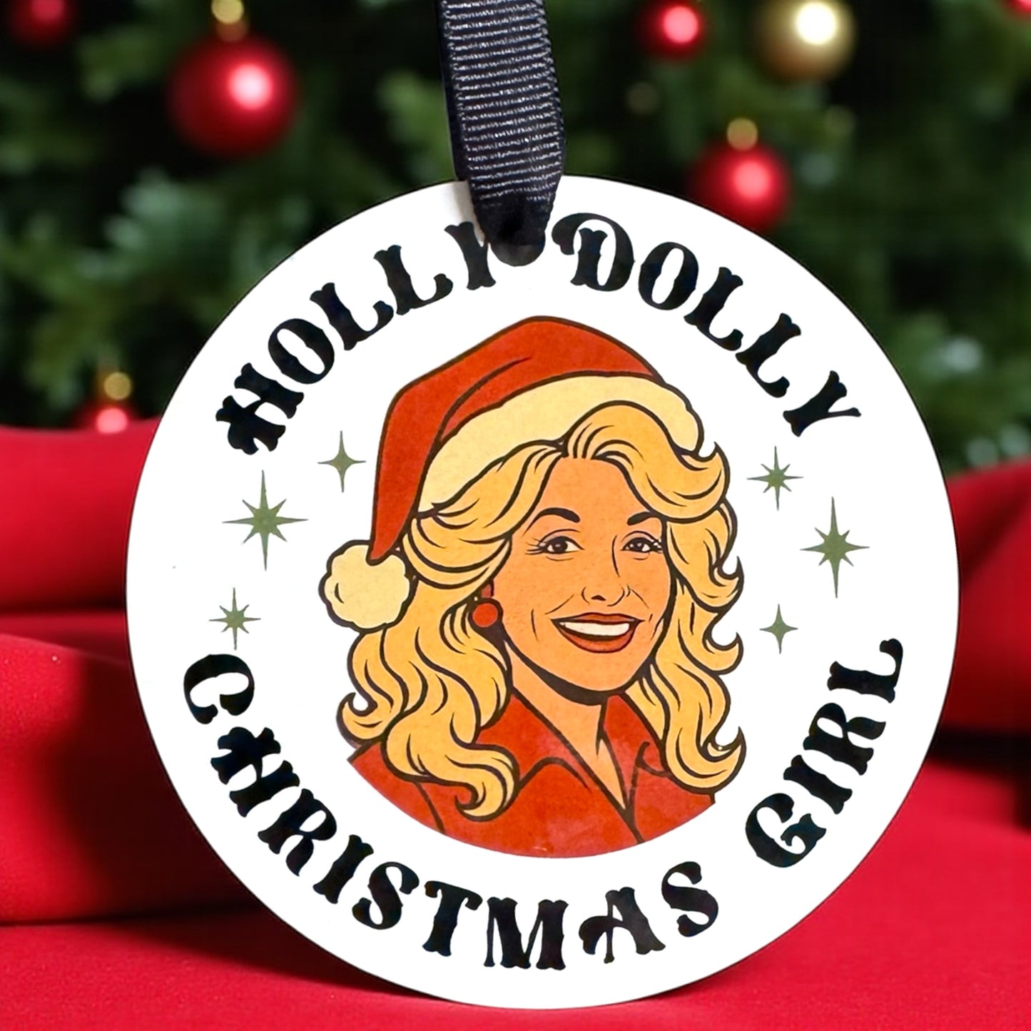 Holly Dolly Christmas Delight: A Festive Ornament for Dolly Fans!