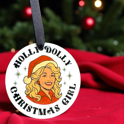 Holly Dolly Christmas Delight: A Festive Ornament for Dolly Fans!