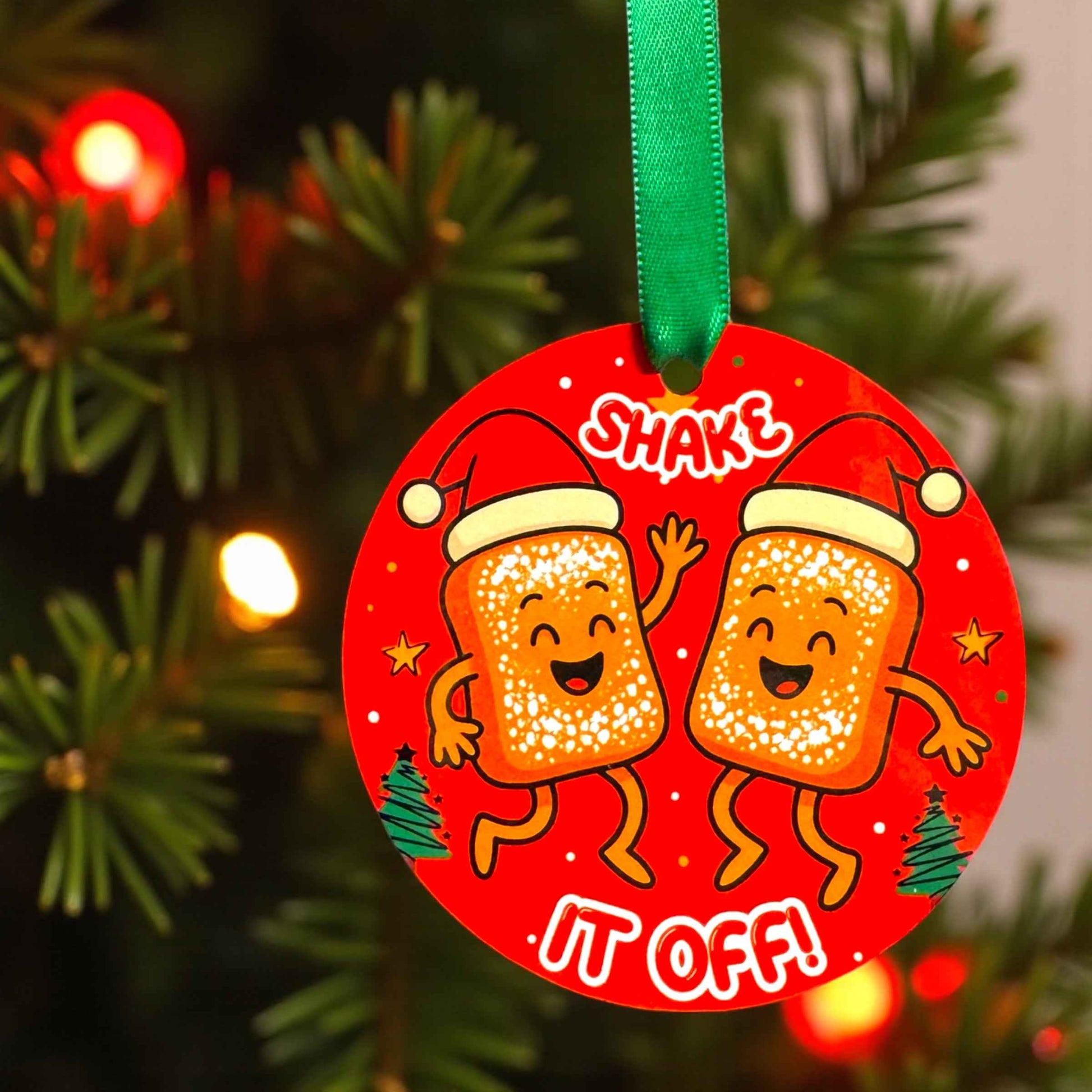 Shake It Off with Our Adorable Beignet Themed Christmas Ornament – A Sweet Holiday Delight!