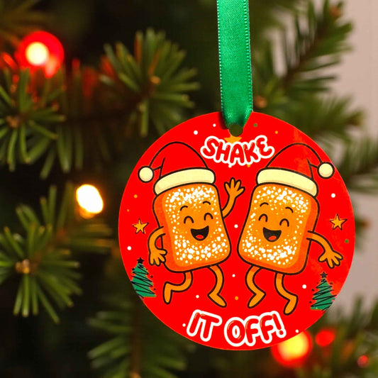 Shake It Off with Our Adorable Beignet Themed Christmas Ornament – A Sweet Holiday Delight!