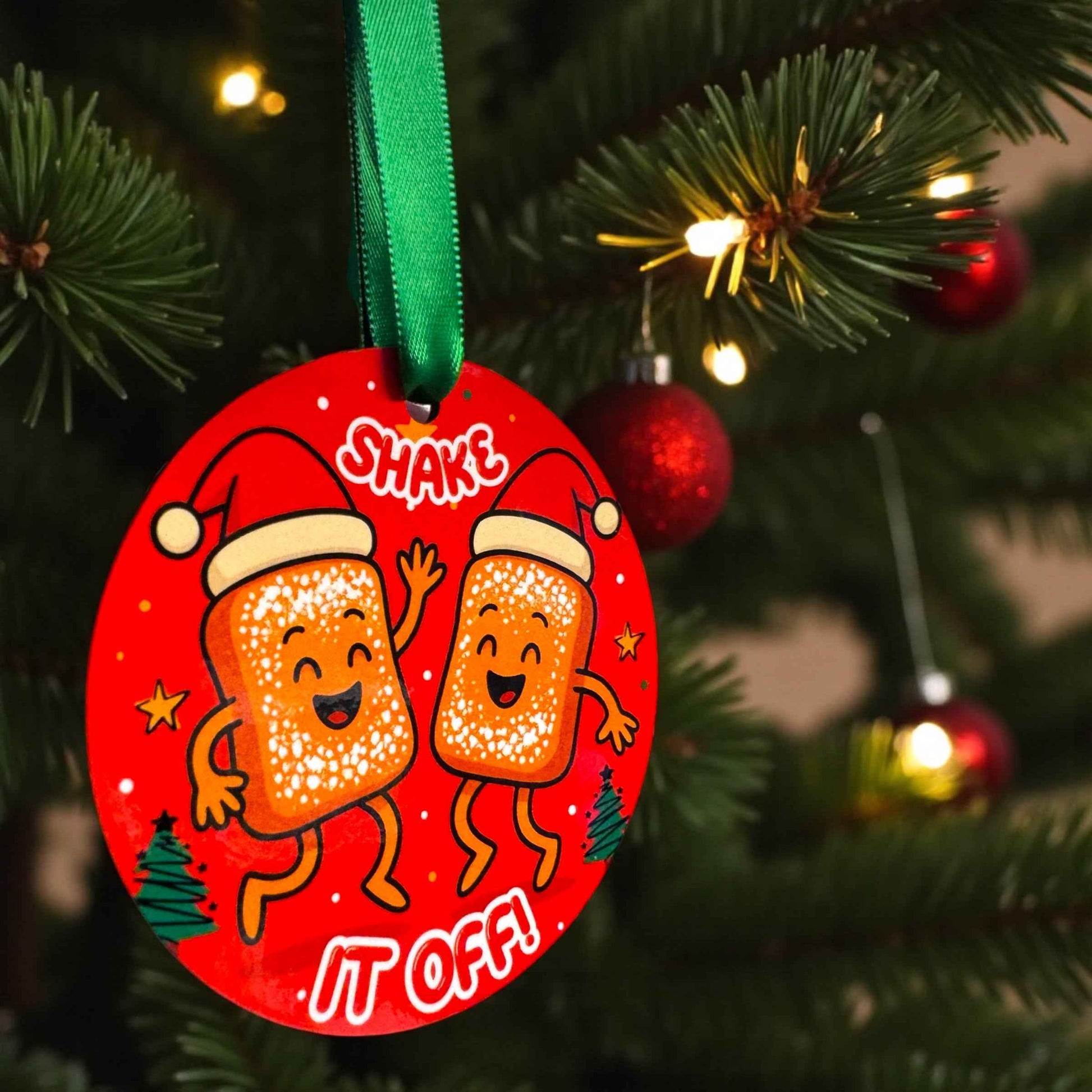 Shake It Off with Our Adorable Beignet Themed Christmas Ornament – A Sweet Holiday Delight!