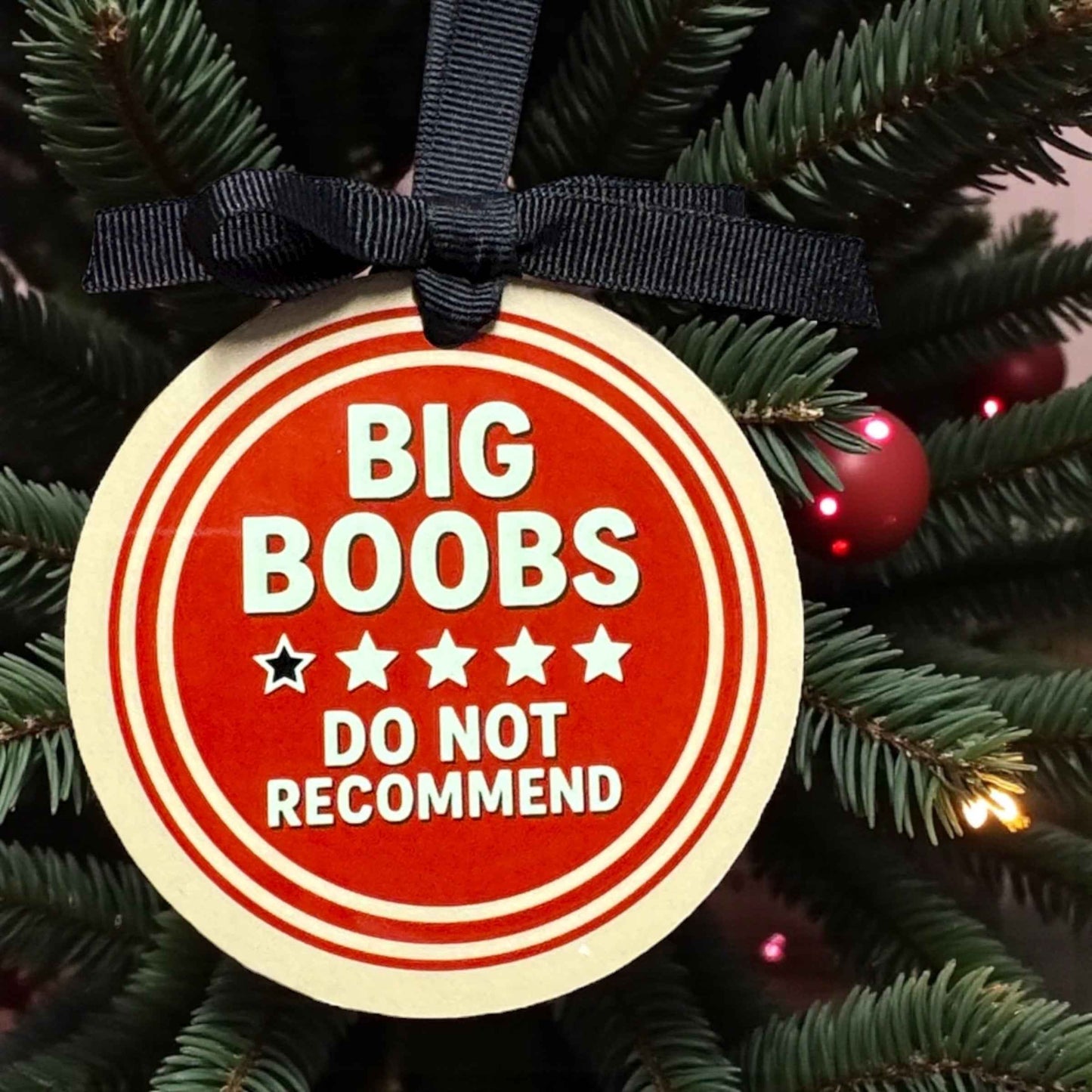 Funny BIG B00BS Christmas Ornament – Hilarious Holiday Decor & Custom Personalized Gift!