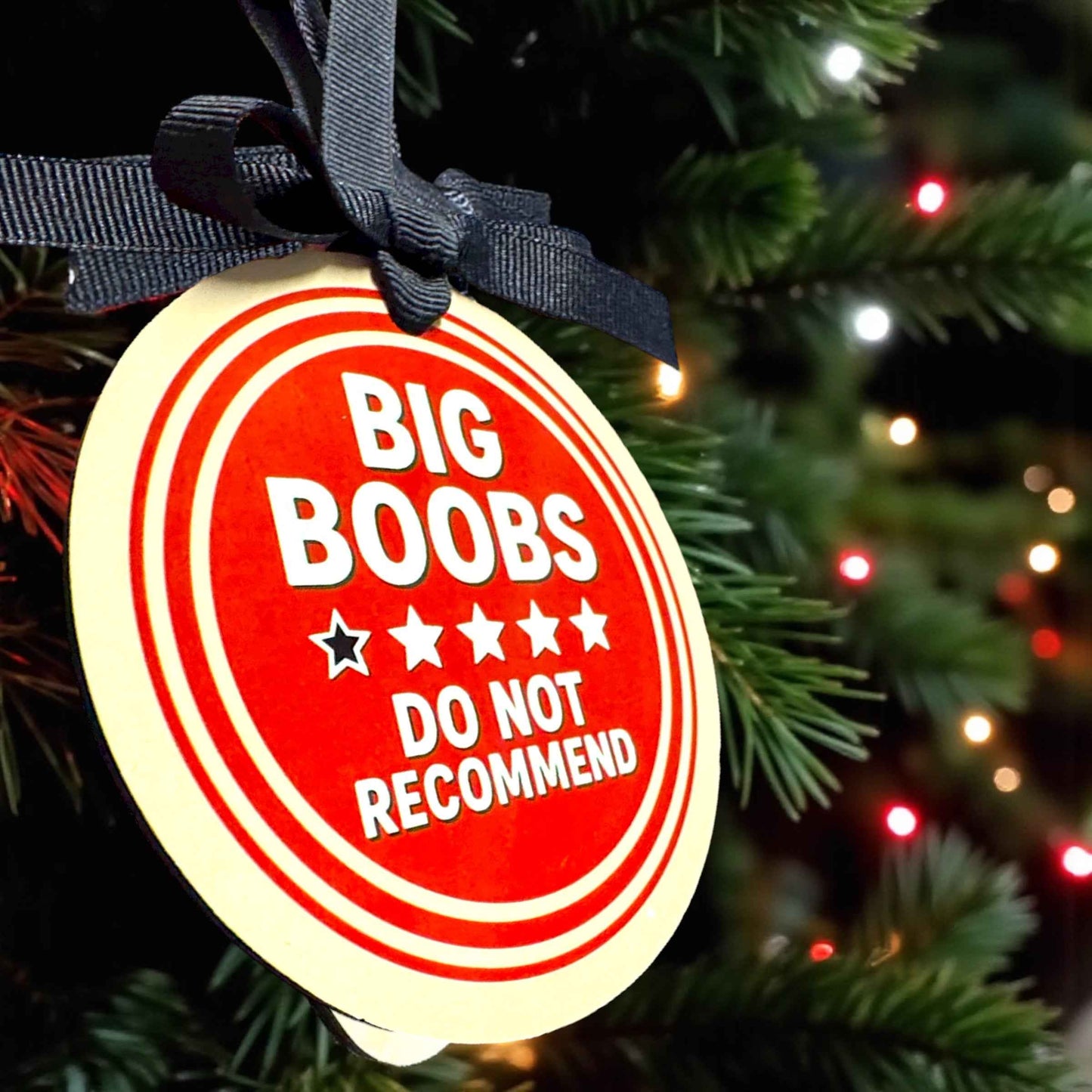 Funny BIG B00BS Christmas Ornament – Hilarious Holiday Decor & Custom Personalized Gift!