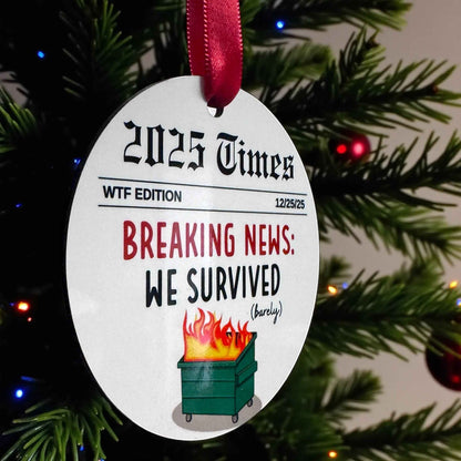 2025 Christmas Ornament – Breaking News We Survived (Barely!) WTF Edition