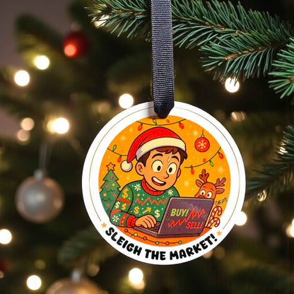 SLEIGH THE MARKET Ornament - For the Stock Market Whiz!