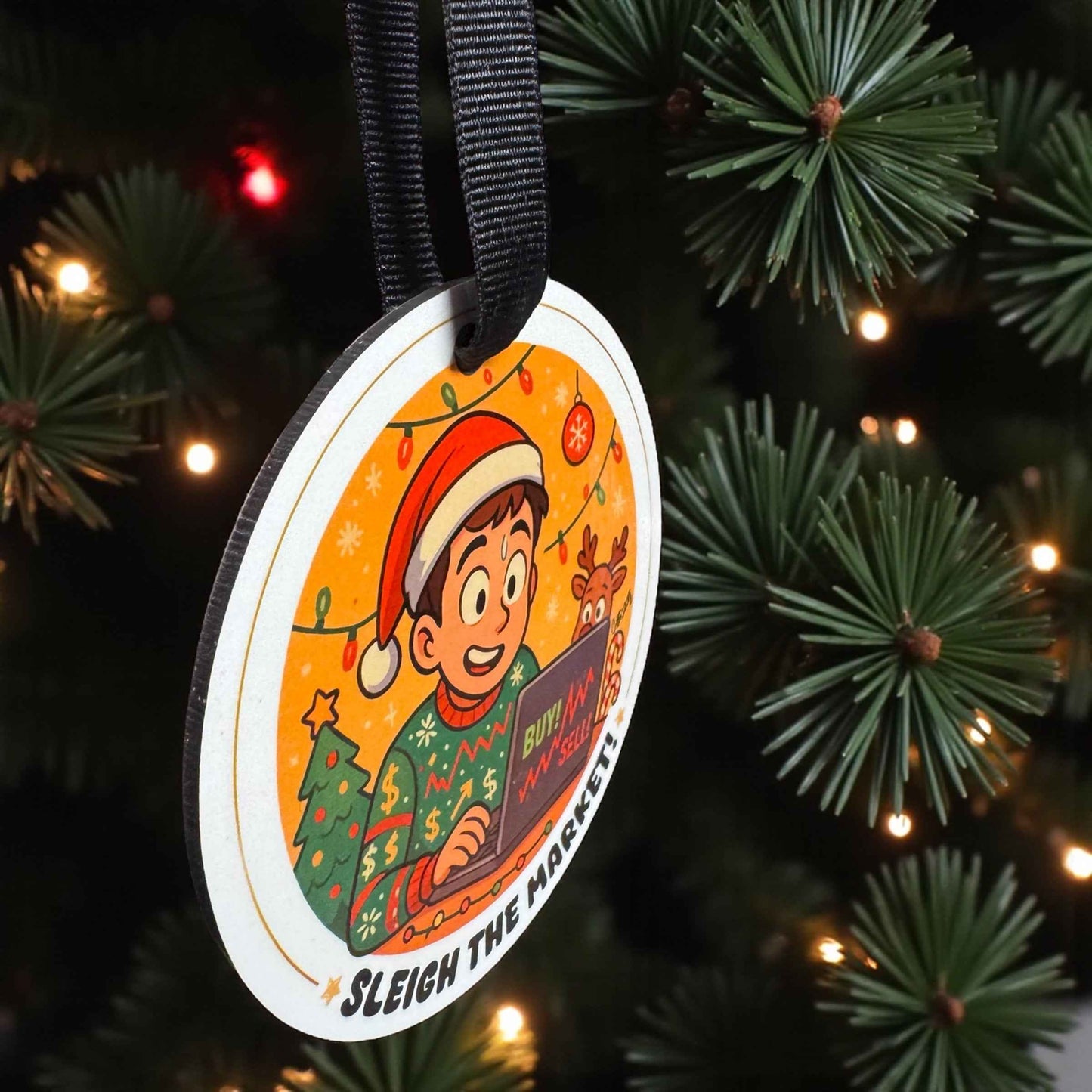 SLEIGH THE MARKET Ornament - For the Stock Market Whiz!