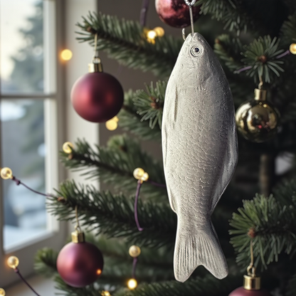 Realistic Fish Ornament – Squishy Fishing Ornament with Hook – Funny Fisherman Christmas Decor
