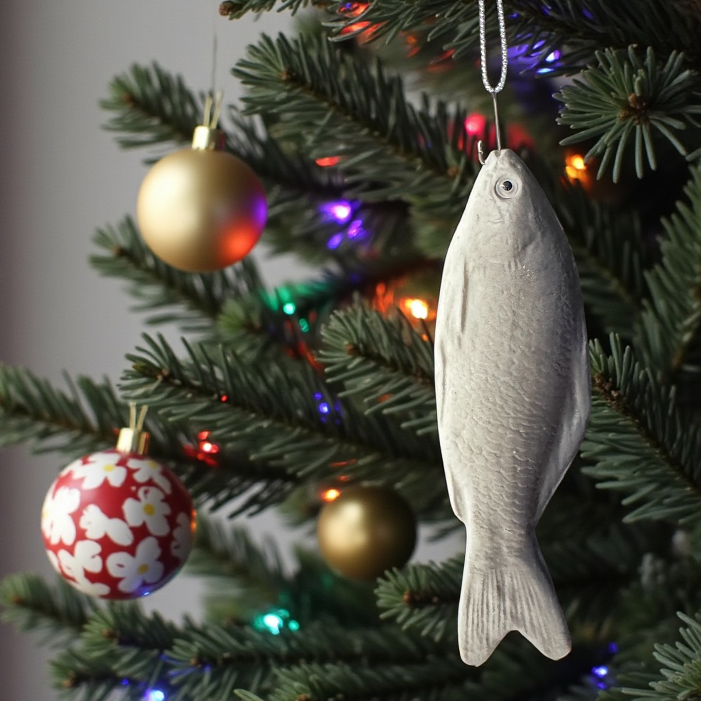 Realistic Fish Ornament – Squishy Fishing Ornament with Hook – Funny Fisherman Christmas Decor