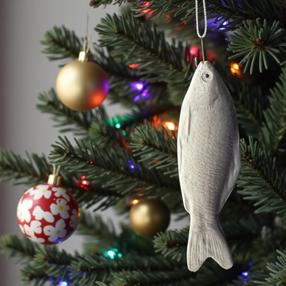 Realistic Fish Ornament – Squishy Fishing Ornament with Hook – Funny Fisherman Christmas Decor