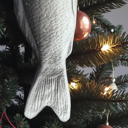 Realistic Fish Ornament – Squishy Fishing Ornament with Hook – Funny Fisherman Christmas Decor