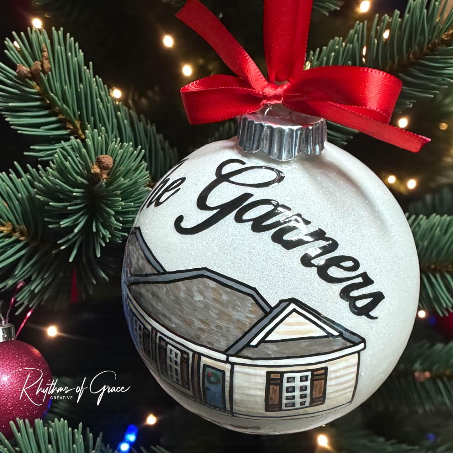 Hand-Painted House Ornament • Unique Realtor Gift & Housewarming Keepsake