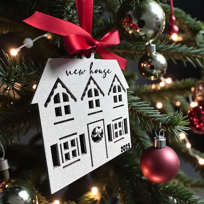 New House Ornament 2025 – Personalized Wooden Home Ornament | New Home Christmas Keepsake
