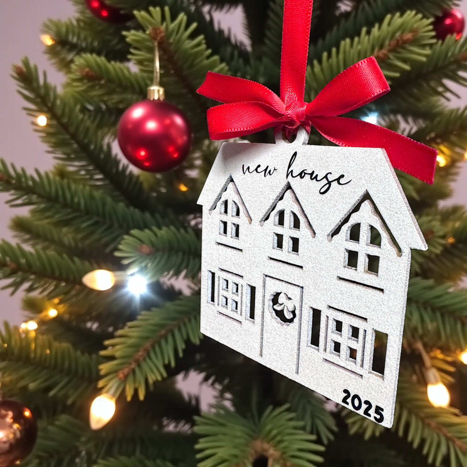 New House Ornament 2025 – Personalized Wooden Home Ornament | New Home Christmas Keepsake