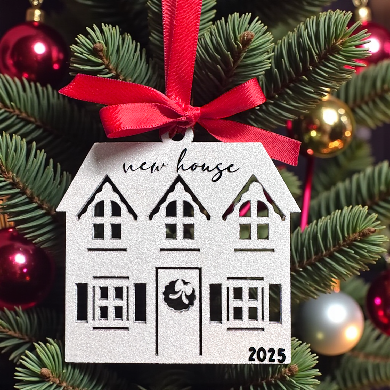 New House Ornament 2025 – Personalized Wooden Home Ornament | New Home Christmas Keepsake