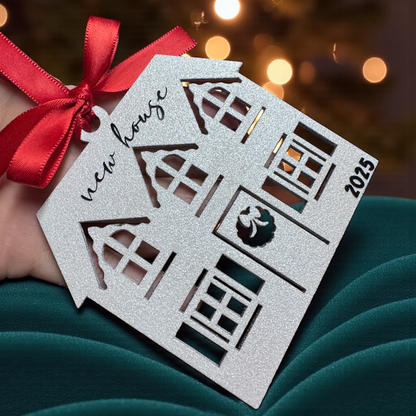 New House Ornament 2025 – Personalized Wooden Home Ornament | New Home Christmas Keepsake