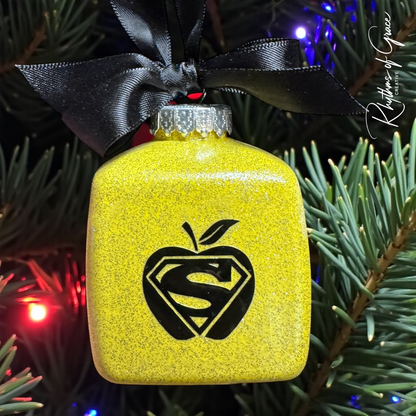 Teachers Are Superheroes Ornament – Personalized Hand-Painted Gift