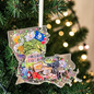 Louisiana Christmas Ornament | Clear Acrylic Louisiana State Ornament | NOLA Holiday Decor | Cajun Christmas Gift | Louisiana Pride Ornament