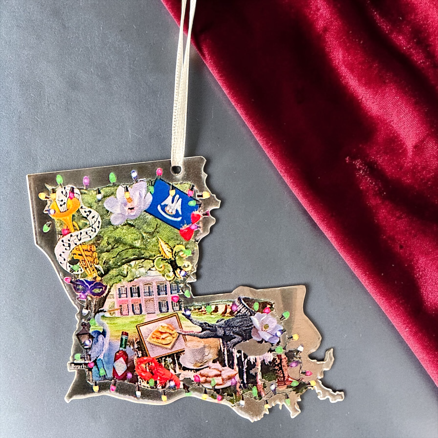Louisiana Christmas Ornament | Clear Acrylic Louisiana State Ornament | NOLA Holiday Decor | Cajun Christmas Gift | Louisiana Pride Ornament