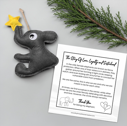 Elephant Friendship Ornament Set (2 Pack) with Story Card | Sister & Best Friend Gift