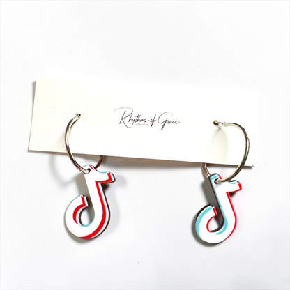 Social Media Inspired Acrylic Hoop Earrings – Trendy Statement Earrings