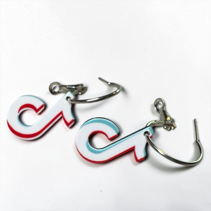 Social Media Inspired Acrylic Hoop Earrings – Trendy Statement Earrings