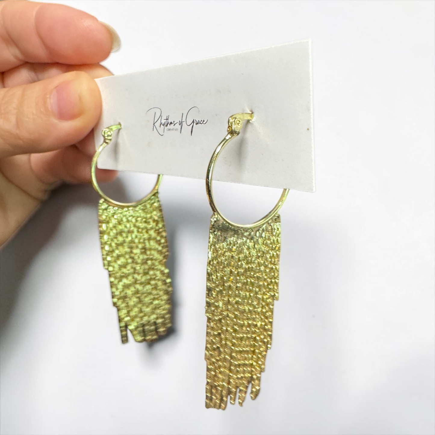 Gold Fringe Hoop Earrings – Boho Chic Statement Earrings