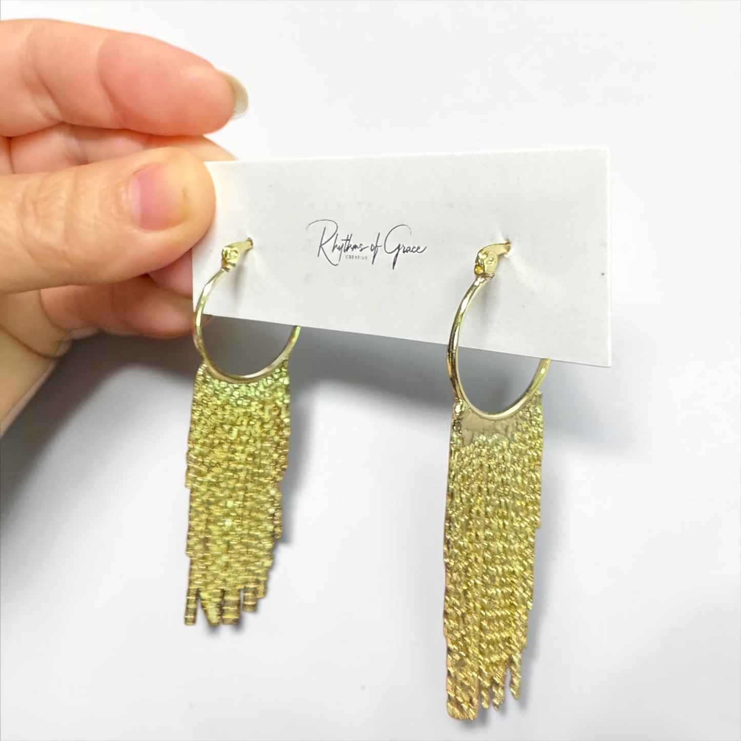 Gold Fringe Hoop Earrings – Boho Chic Statement Earrings
