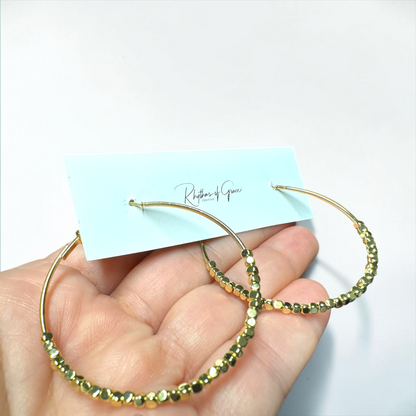 Gold Beaded Hoop Earrings – Timeless Everyday Glam
