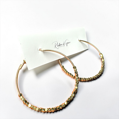 Gold Beaded Hoop Earrings – Timeless Everyday Glam