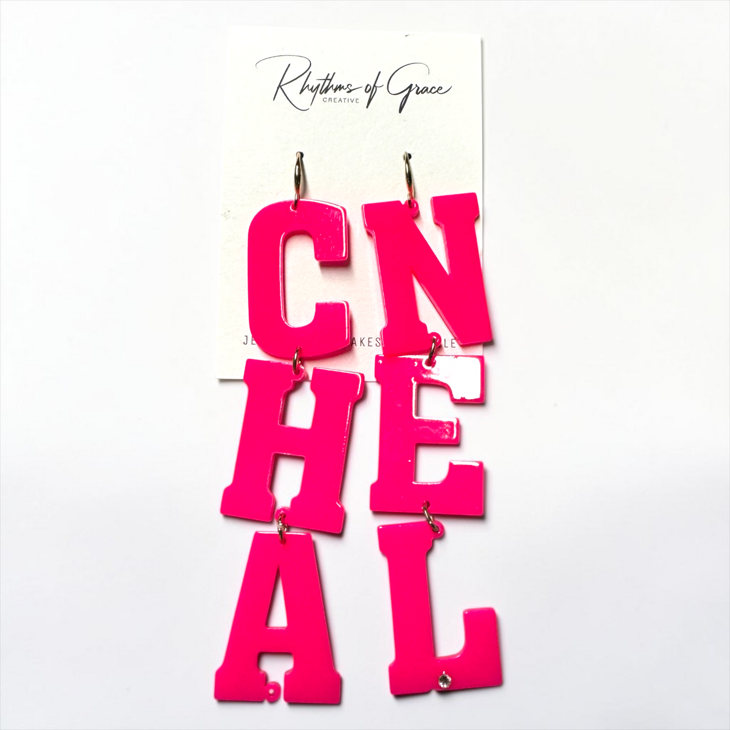 Hot Pink "CHANEL" Acrylic Statement Earrings – Barbiecore Glam Rhinestone Dangle Earrings