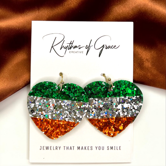 Irish Flag Heart Earrings - Wear Your Heritage with Flair! 🍀