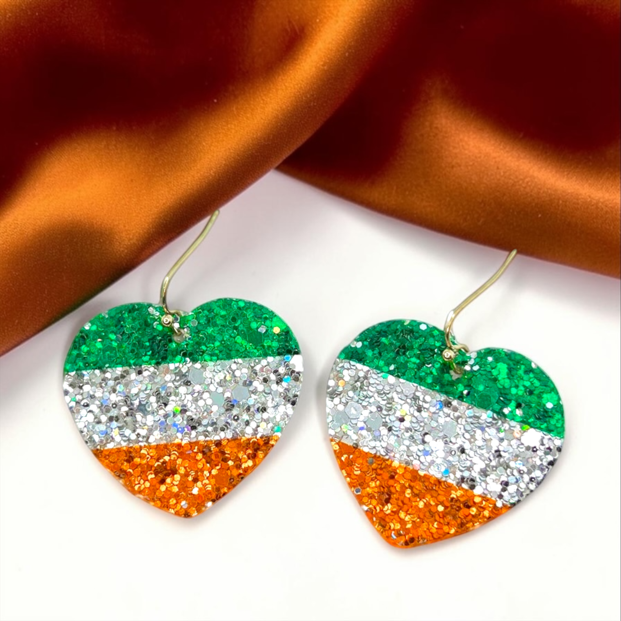 Irish Flag Heart Earrings - Wear Your Heritage with Flair! 🍀