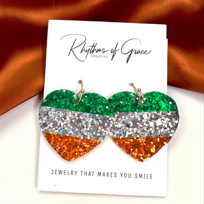 Irish Flag Heart Earrings - Wear Your Heritage with Flair! 🍀