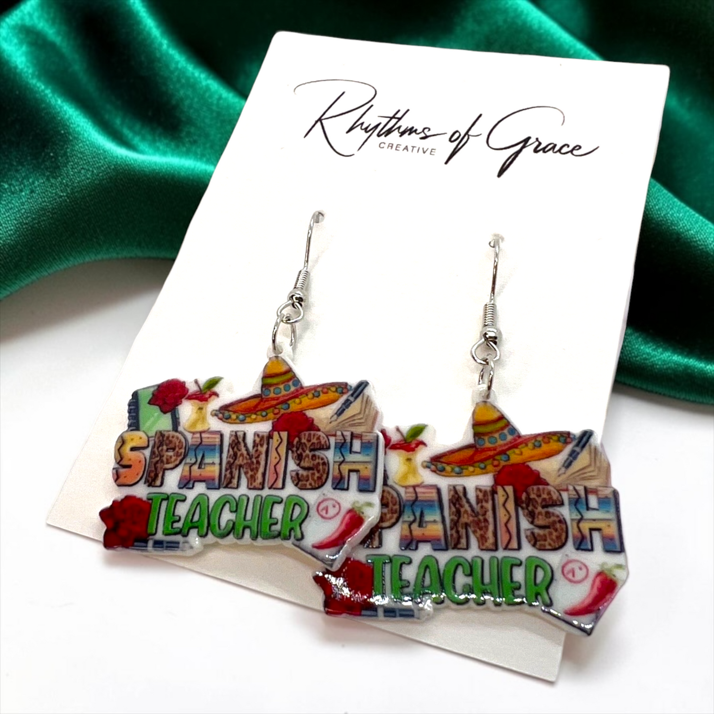 Spanish Teacher Earrings - Foreign Language Teacher