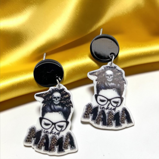 Inked Mama Earrings - Celebrate Moms with Attitude! 🌟
