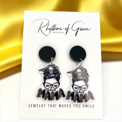 Inked Mama Earrings - Celebrate Moms with Attitude! 🌟