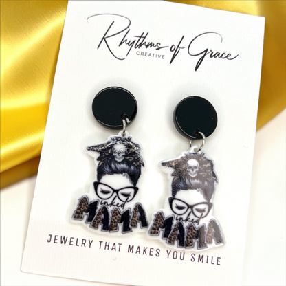 Inked Mama Earrings - Celebrate Moms with Attitude! 🌟